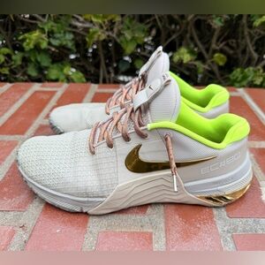 Nike Athletic Shoes in Gray and Gold with Neon Accents